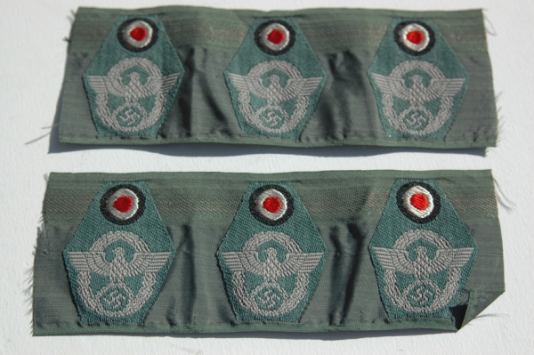 German Police M43 Cap Eagles and cockade  Strip Of Three Unissued!