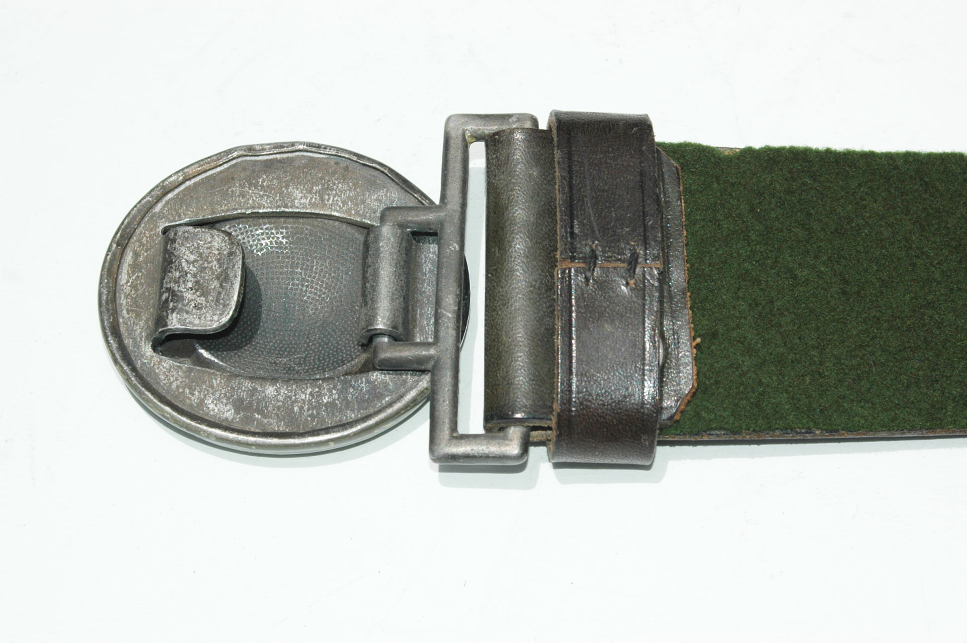 German WWII Forestry Officials Green Leather Belt and Buckle