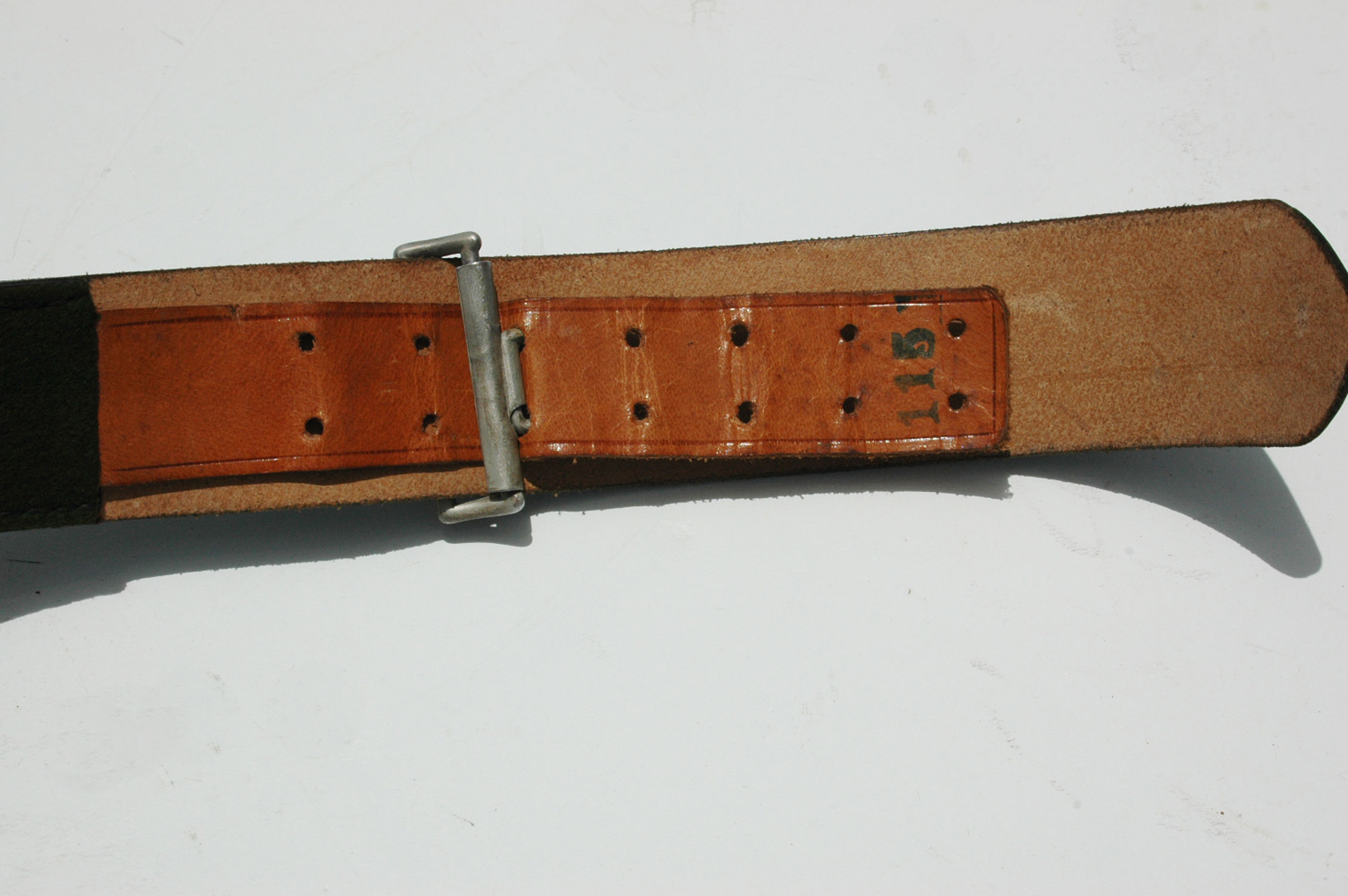 German WWII Forestry Officials Green Leather Belt and Buckle