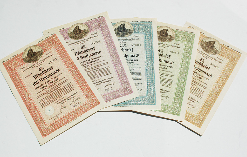 German WWII Bank Bearer Bonds MINT