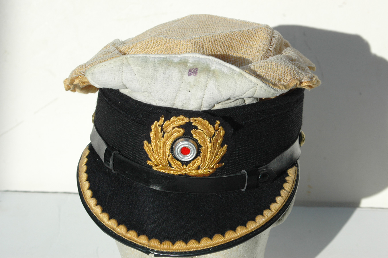 German WWII White Topped U-Boat Visor worn by Lutz