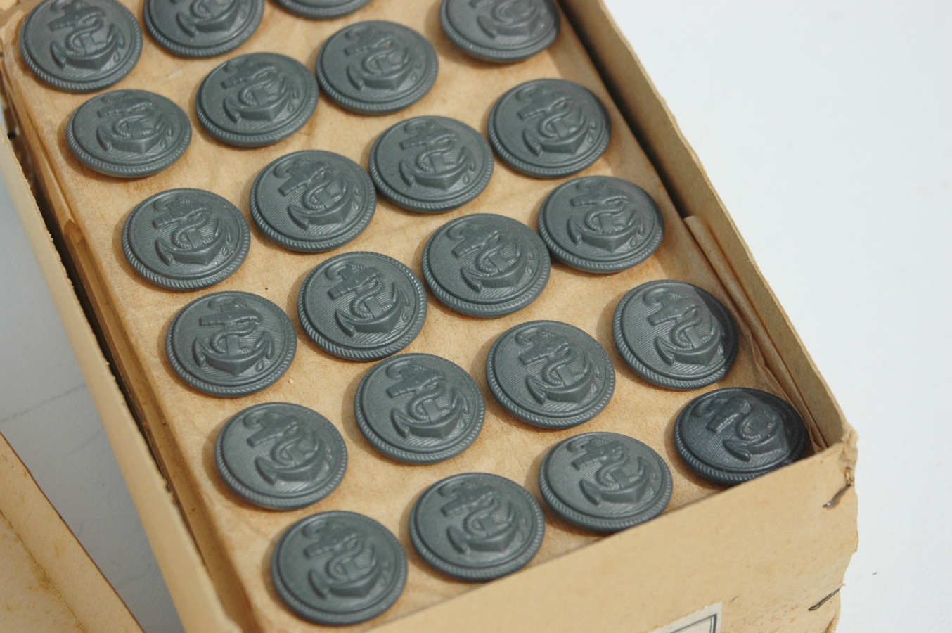 German WWII Unissued Box of Kreigsmarine Buttons