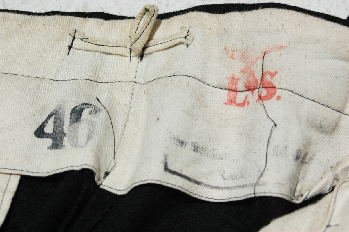 RARE German Hitler Youth Leaders Black Wool Trousers with Luftwaffe Stamp and RZM Tag