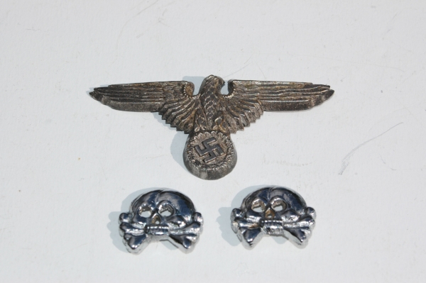 Reproduction German WWII SS Cap Eagle and Panzer Skulls