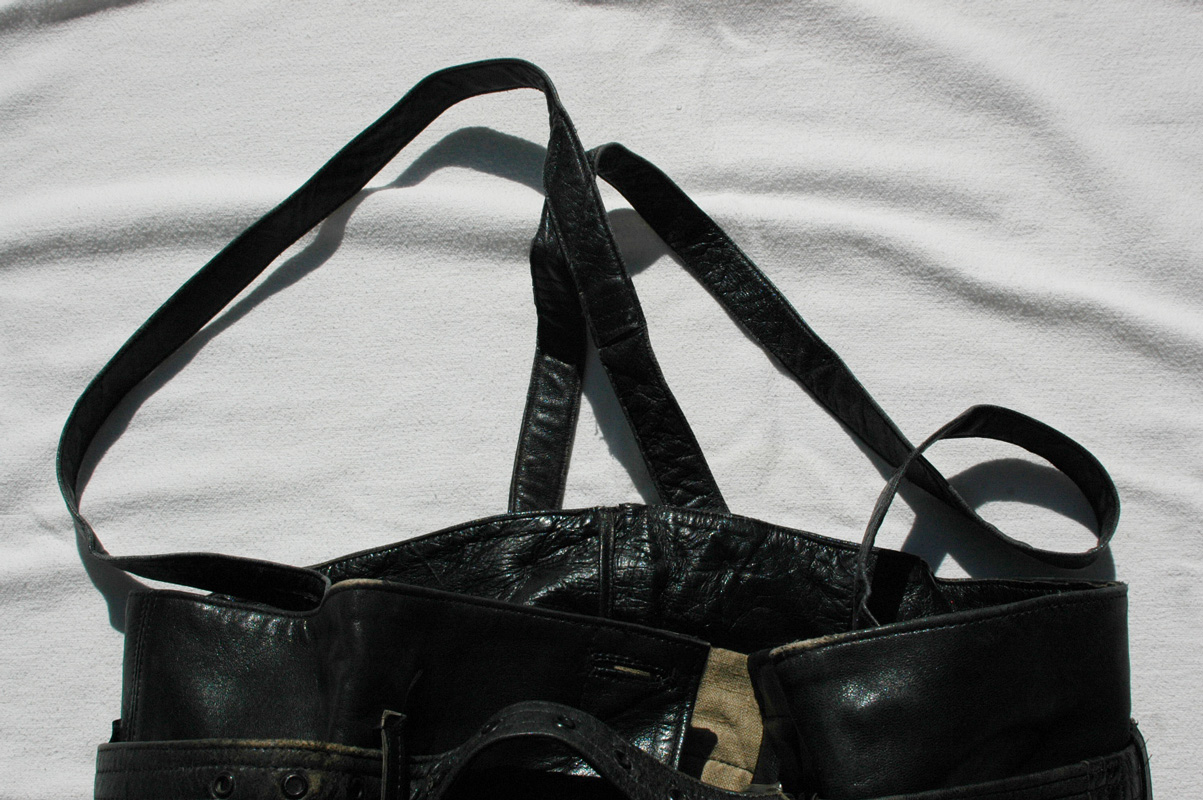 German WWII Black Leather Panzer Trousers