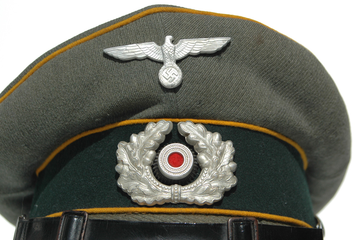 German WWII Calvary Piped Visor Cap