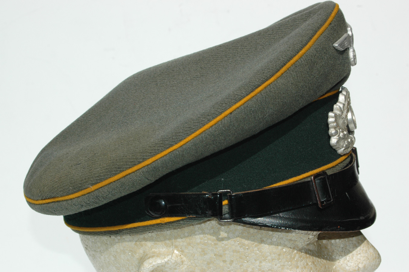 German WWII Calvary Piped Visor Cap